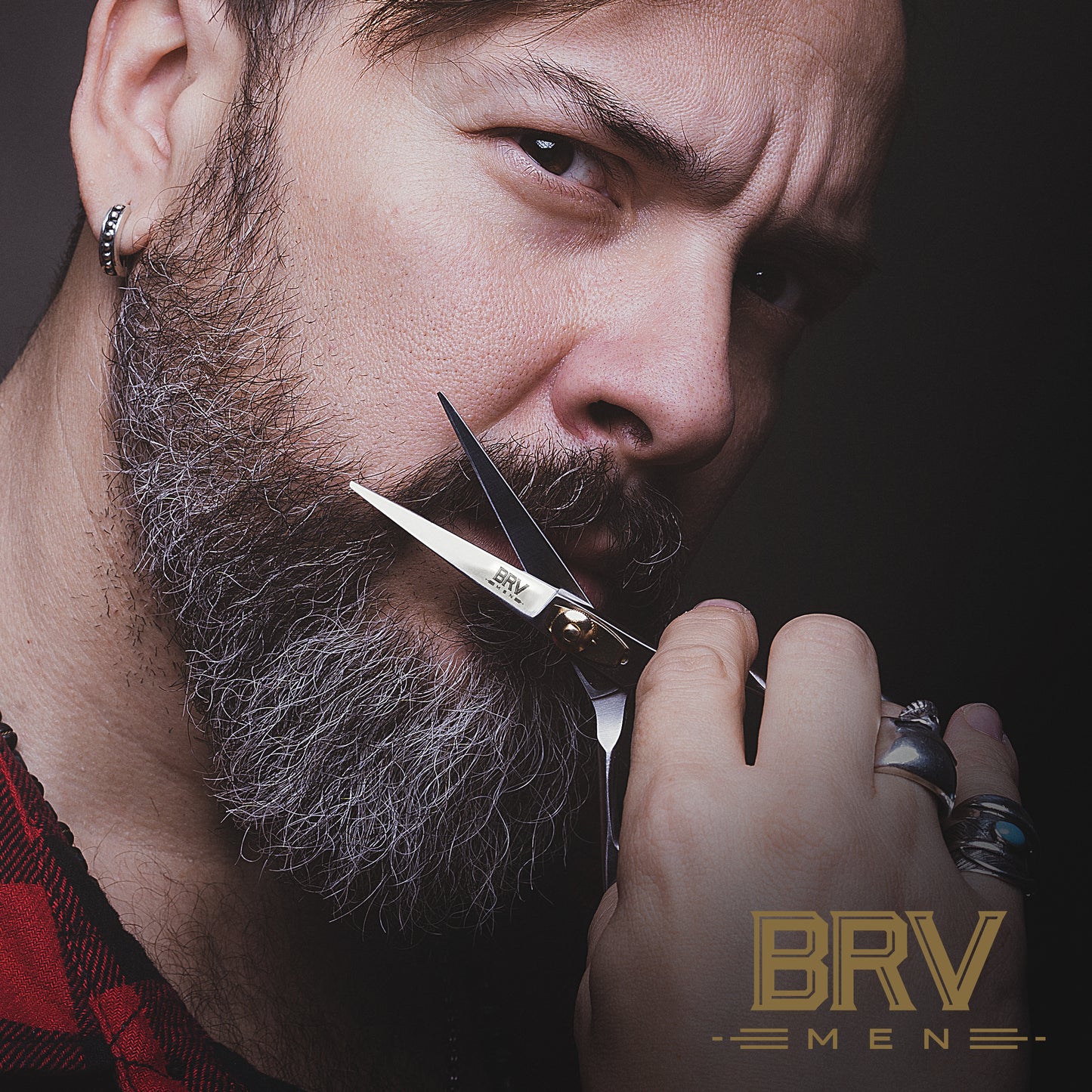 
                  
                    BRV MEN High Carbon Stainless Steel Beard Mustache Scissors - 5" - Hammer Forged 100% Stainless Steel - Razor Sharp Facial Hair Trimming Shears - Silver
                  
                