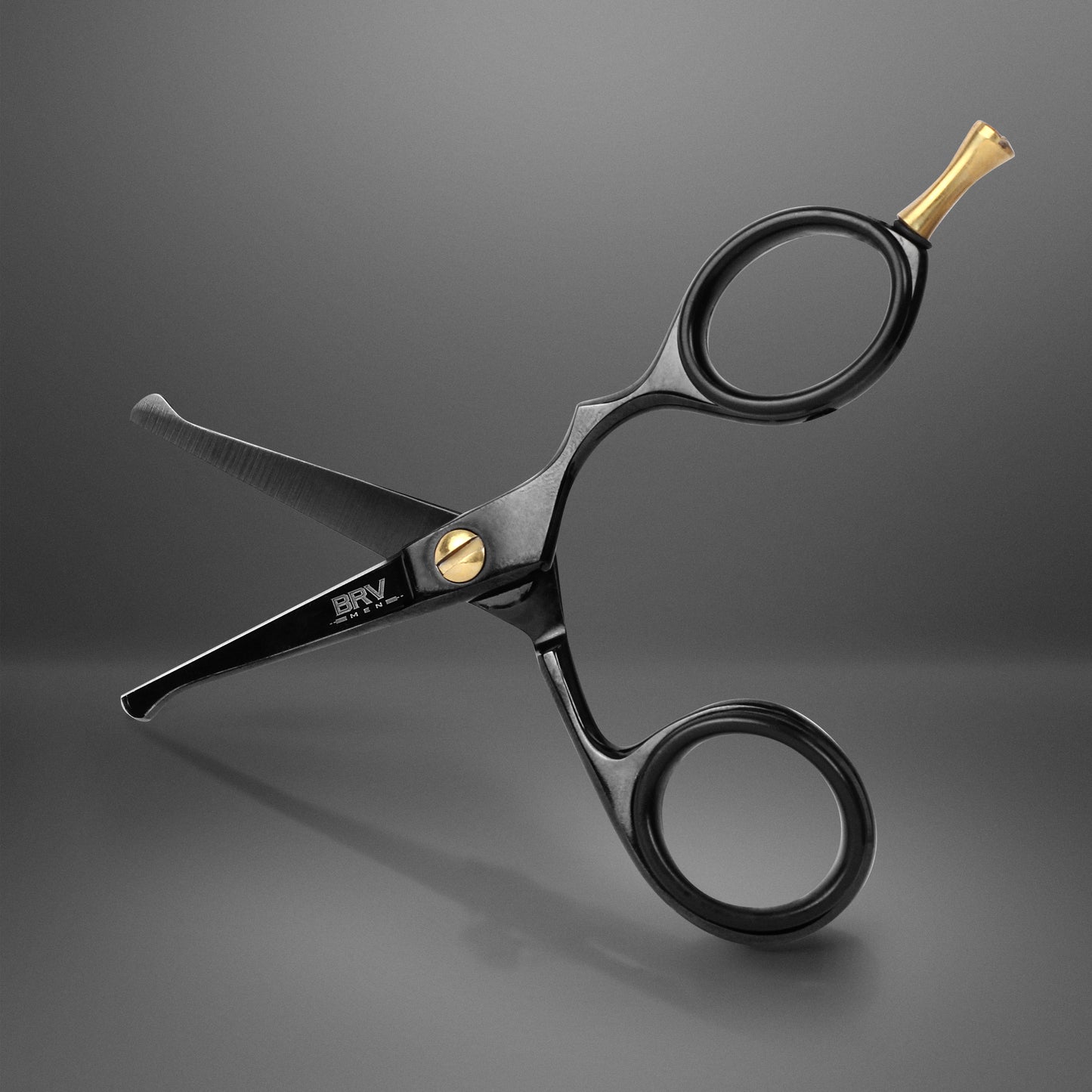 
                  
                    BRV MEN Rounded-Tip Scissors, 4.2" - Titanium Plated, Hammer Forged 100% Stainless Steel - Beard, Mustache, Nose Hair, Ear Hair Trimming - Professional Grooming Scissors - (Black)
                  
                