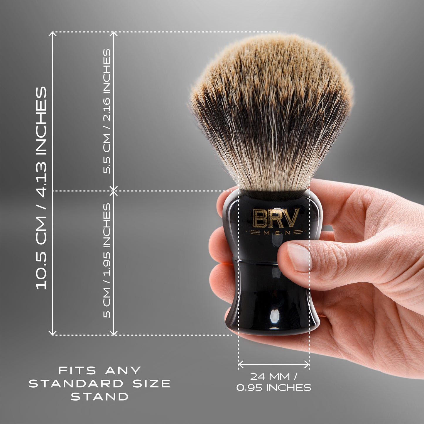 
                  
                    BRV MEN 100% Pure Badger Shaving Brush LARGE (24mm knots) - Heavy Resin Handle - Use with Double-Edge Safety Razor, Straight Razor and Shaving Bowl - Black
                  
                