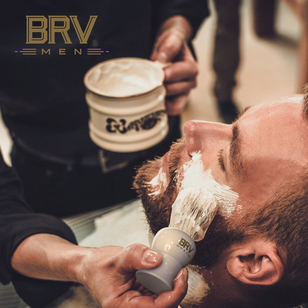 
                  
                    BRV MEN 100% Pure Badger Shaving Brush LARGE (24mm knots) - Heavy Resin Handle - Use with Double-Edge Safety Razor, Straight Razor and Shaving Bowl - White
                  
                