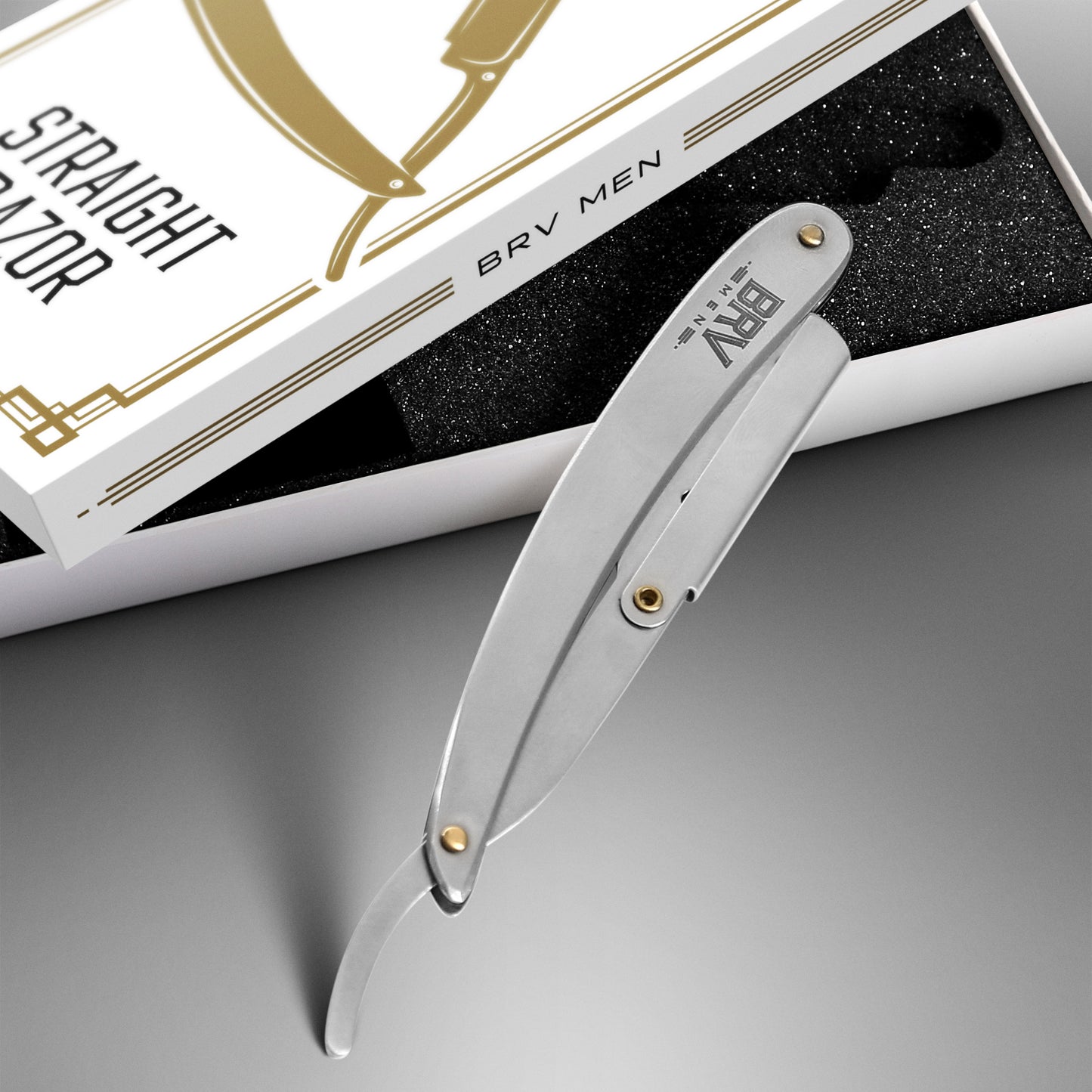 BRV MEN Professional Straight Edge Barber Razor - 100 Lord Platinum Si ...